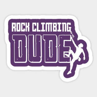 Rock Climbing Dude White Silhouette Sticker